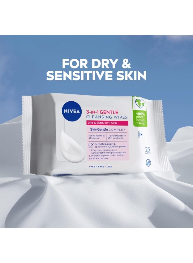 NIVEA Biodegradable Face Wipes for Dry Sensitive Skin (25 pack), Biodegradable Wipes Made with 100% Plant-based Tissue, Make-Up Wipes, Face Wipes Makeup Remover with Almond Oil, Make-Up Wipes, Face - Image 4